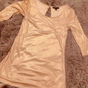 Express shirt dress gold shimmer minidress